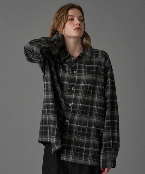 MARC LE BIHAN ダークグレー 長袖ロングシャツ MARC LE BIHAN ダークグレー 長袖ロングシャツ