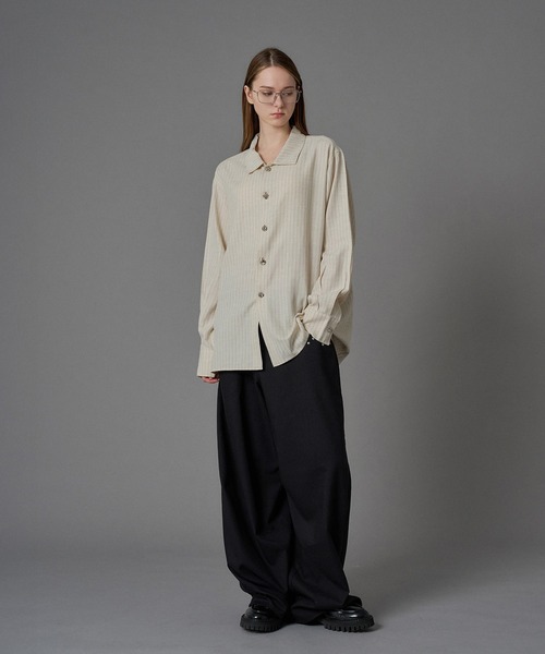 SILVER BUTTON LONG SLEEVE SHIRT / シルバーボタンロングスリーブ 