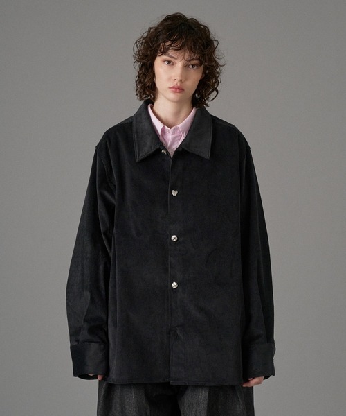 SILVER BUTTON LONG SLEEVE SHIRT / シルバーボタンロング