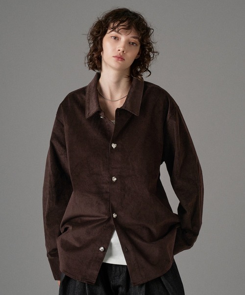 SILVER BUTTON LONG SLEEVE SHIRT / シルバーボタンロング