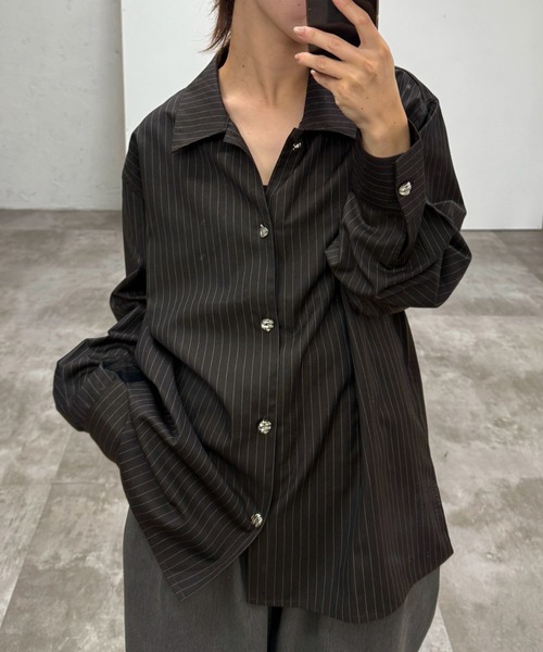 SILVER BUTTON LONG SLEEVE SHIRT / シルバーボタンロングスリーブ