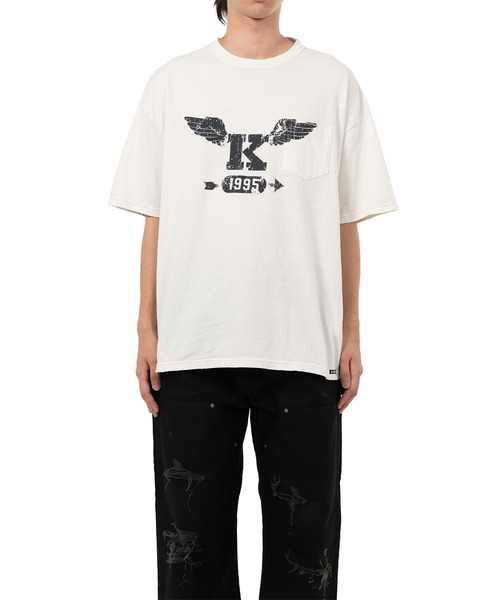 KAMIYA（カミヤ）の「"K-Wing" Distressed Pocket T-shirt（Tシャツ/カットソー・メンズ・ホワイト・S）」の3枚目の写真