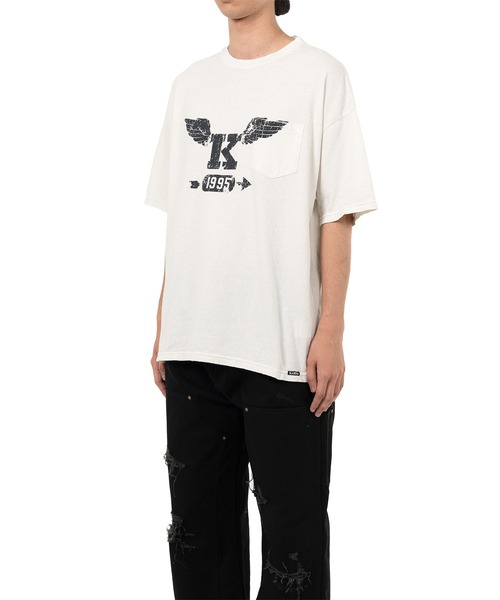 KAMIYA（カミヤ）の「"K-Wing" Distressed Pocket T-shirt（Tシャツ/カットソー・メンズ・ホワイト・S）」の4枚目の写真