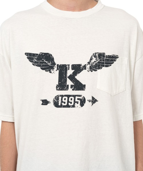 KAMIYA（カミヤ）の「"K-Wing" Distressed Pocket T-shirt（Tシャツ/カットソー・メンズ・ホワイト・S）」の6枚目の写真
