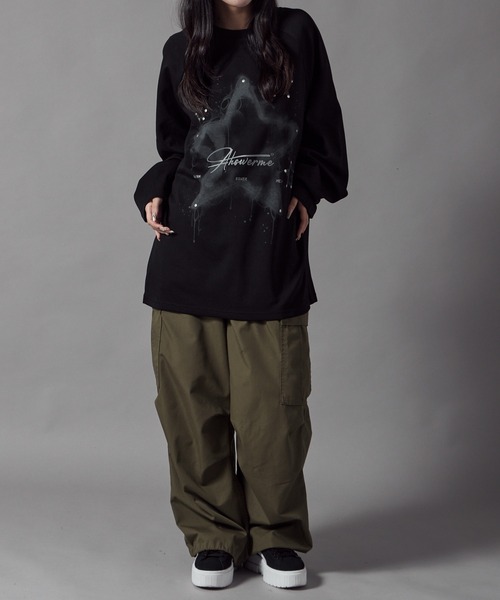 Theater code(シアターコード)の「Studded Star Design Crew Neck Sweatshirt / スタッズ付き スターデザイン クルーネックスウェット(スウェット・レディース・ブラック/グレー・L/M)」の20枚目の写真