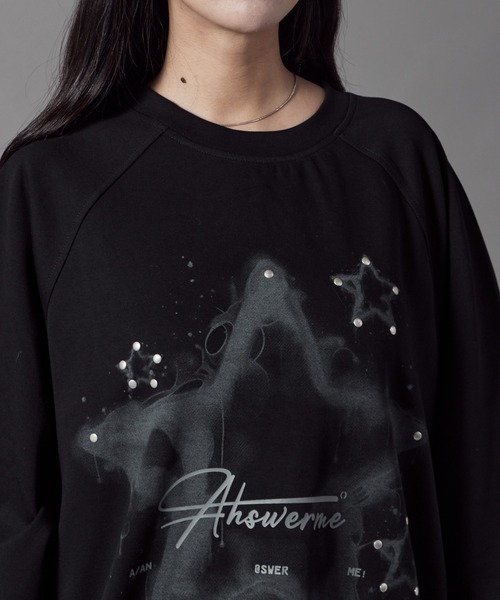Theater code(シアターコード)の「Studded Star Design Crew Neck Sweatshirt / スタッズ付き スターデザイン クルーネックスウェット(スウェット・レディース・ブラック/グレー・L/M)」の12枚目の写真