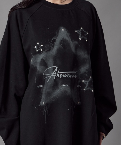 Theater code(シアターコード)の「Studded Star Design Crew Neck Sweatshirt / スタッズ付き スターデザイン クルーネックスウェット(スウェット・レディース・ブラック/グレー・L/M)」の13枚目の写真