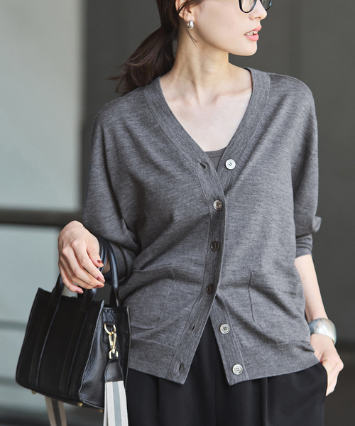 FRAMeWORK イタリアヤーン basic Vネックカーディガン FRAMeWORK｜≪WEB限定 / 追加≫イタリアヤーン basic Vネック