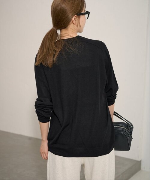 【新品タグ付】フレームワーク　ボーダーVネックカーディガン　イタリアヤーン黒×白 FRAMeWORK｜≪WEB限定 / 追加≫イタリアヤーン basic Vネック