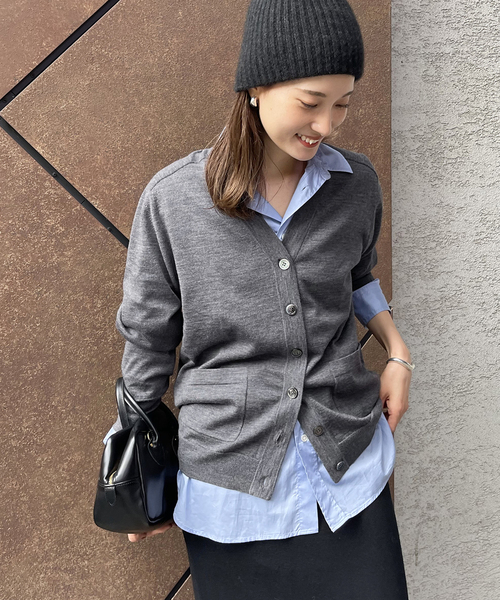 ≪WEB限定 / 追加≫イタリアヤーン basic Vネックカーディガン