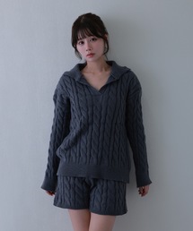 knit armonia cable stitch setup / ニットアルモニアケーブルステッチセットアップ