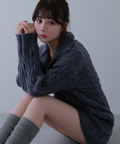 M DOLLY(エムドリー)の「knit armonia cable stitch setup / ニットアルモニアケーブルステッチセットアップ(セットアップ・レディース・ブラック/アイボリー/グレー・FREE)」の15枚目の写真