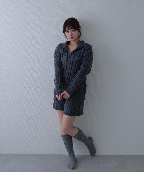 M DOLLY(エムドリー)の「knit armonia cable stitch setup / ニットアルモニアケーブルステッチセットアップ(セットアップ・レディース・ブラック/アイボリー/グレー・FREE)」の17枚目の写真