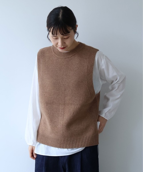 【MEI】yuni ユニ ウールコットンベスト ベスト ノーカラー MEI】yuni ユニ ウールコットンベスト ベスト ノーカラー yuni