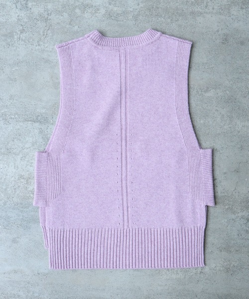 yuni（ユニ　）の「NEW ENGLAND ニットベスト（ベスト・レディース・グリーン/グレー/ベージュ/パープル/ピンク/イエロー・FREE）」の16枚目の写真