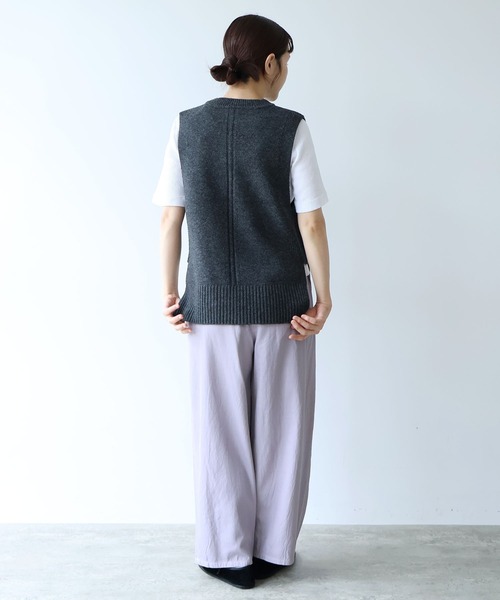 yuni（ユニ　）の「NEW ENGLAND ニットベスト（ベスト・レディース・グリーン/グレー/ベージュ/パープル/ピンク/イエロー・FREE）」の20枚目の写真