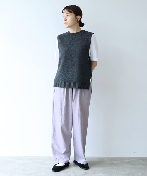 yuni（ユニ　）の「NEW ENGLAND ニットベスト（ベスト・レディース・グリーン/グレー/ベージュ/パープル/ピンク/イエロー・FREE）」の18枚目の写真