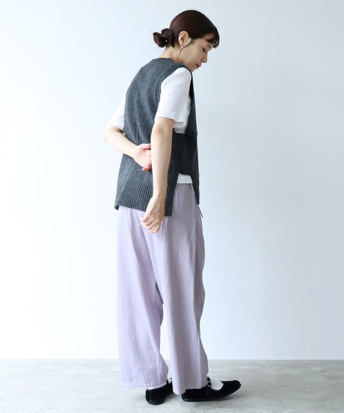 yuni（ユニ　）の「NEW ENGLAND ニットベスト（ベスト・レディース・グリーン/グレー/ベージュ/パープル/ピンク/イエロー・FREE）」の21枚目の写真