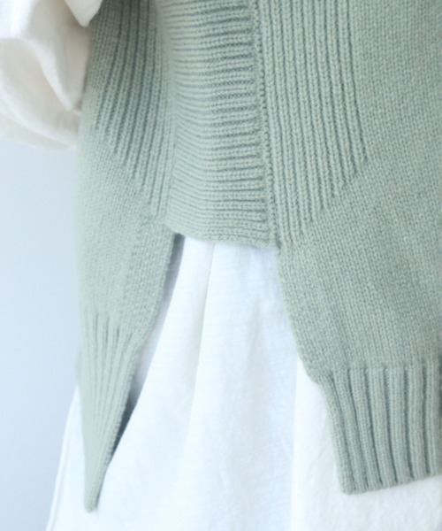 yuni（ユニ　）の「NEW ENGLAND ニットベスト（ベスト・レディース・グリーン/グレー/ベージュ/パープル/ピンク/イエロー・FREE）」の13枚目の写真