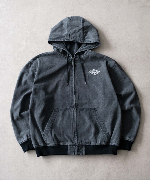 WEGO（ウィゴー）の「WEGO/ワーカーズフードブルゾン（デニムジャケット・メンズ・ワイン/スカイブルー/ブラック/ブラック系3・LARGE/MEDIUM）」の2枚目の写真