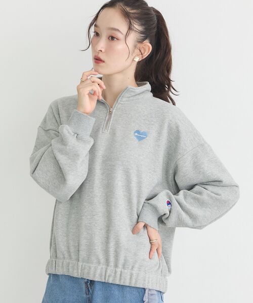 Champion×emaeハーフジップハートスウェット（スウェット