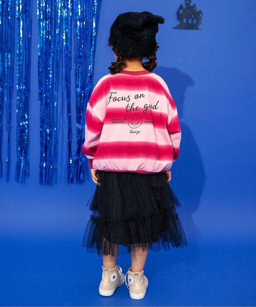 BREEZE（ブリーズ）の「【ジュニア対応】アシメチュールスカート（スカート・キッズ・ブラック/ピンク・140/120/100/90）」の4枚目の写真