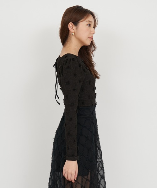 ROYAL PARTY(ロイヤルパーティー)の「ポコポコトップス(Tシャツ/カットソー・レディース・ブラウン/オフホワイト/ブラック・FREE)」の5枚目の写真