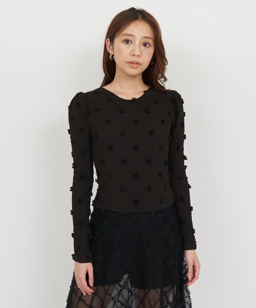 ROYAL PARTY(ロイヤルパーティー)の「ポコポコトップス(Tシャツ/カットソー・レディース・ブラウン/オフホワイト/ブラック・FREE)」の11枚目の写真