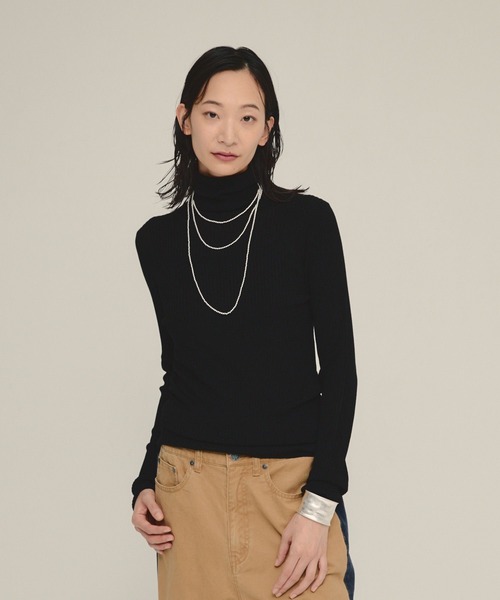 eL（エル）の「【eL】14G Glitter TurtleNeck Pullover/582411（ニット/セーター・レディース・ブラック/ネイビー/ブラウン・FREE）」の7枚目の写真