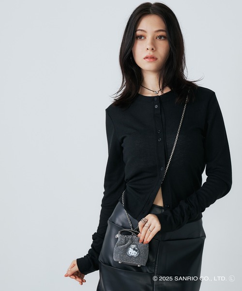 sanrio（サンリオ）の「【WEB限定商品】【ELGAES限定】Sanrio characters(サンリオキャラクターズ)ティニーバッグ クロミ・ハローキティ SAN-0122（ショルダーバッグ・レディース・シルバー/ブラック・FREE）」の5枚目の写真