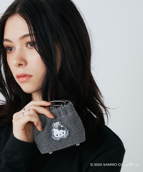 sanrio（サンリオ）の「【WEB限定商品】【ELGAES限定】Sanrio characters(サンリオキャラクターズ)ティニーバッグ クロミ・ハローキティ SAN-0122（ショルダーバッグ・レディース・シルバー/ブラック・FREE）」の6枚目の写真