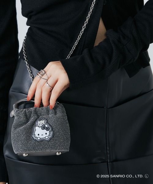 sanrio（サンリオ）の「【WEB限定商品】【ELGAES限定】Sanrio characters(サンリオキャラクターズ)ティニーバッグ クロミ・ハローキティ SAN-0122（ショルダーバッグ・レディース・シルバー/ブラック・FREE）」の7枚目の写真