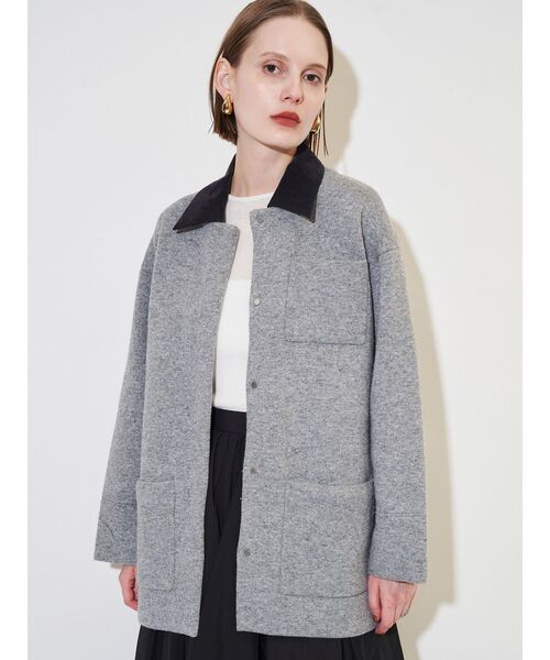 セール】バイカラーニットジャケット（ブルゾン）｜ELENDEEK（エレン