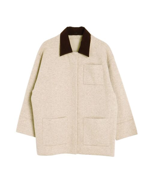 セール】バイカラーニットジャケット（ブルゾン）｜ELENDEEK（エレン