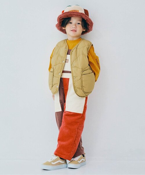 p.premier（ピードットプルミエ）の「【ジュニア対応】ほわほわ中綿のライトキルティングベスト（ベスト・キッズ・ベージュ/ピンク/ブラック/カーキ・80/90/100/110/120/130/140）」の11枚目の写真