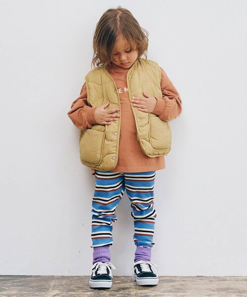 p.premier（ピードットプルミエ）の「【ジュニア対応】ほわほわ中綿のライトキルティングベスト（ベスト・キッズ・ベージュ/ピンク/ブラック/カーキ・80/90/100/110/120/130/140）」の15枚目の写真