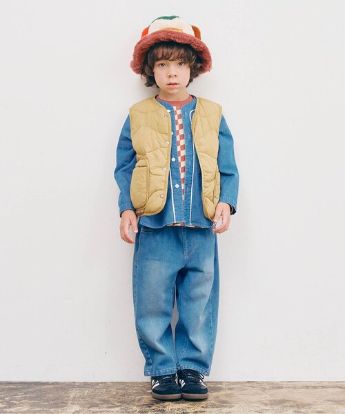 p.premier（ピードットプルミエ）の「【ジュニア対応】ほわほわ中綿のライトキルティングベスト（ベスト・キッズ・ベージュ/ピンク/ブラック/カーキ・80/90/100/110/120/130/140）」の16枚目の写真