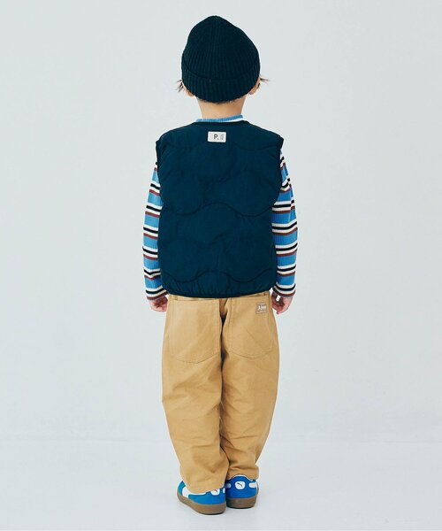 p.premier（ピードットプルミエ）の「【ジュニア対応】ほわほわ中綿のライトキルティングベスト（ベスト・キッズ・ベージュ/ピンク/ブラック/カーキ・80/90/100/110/120/130/140）」の20枚目の写真