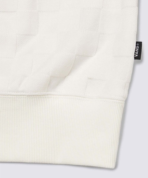 VANS(バンズ)の「ジャガードチェッカー クルートップ / JACQUARD CHECKER CREW marshmal VN000KC6FS81(スウェット・メンズ・オフホワイト・LARGE/MEDIUM/X-LARGE/XX-LARGE)」の2枚目の写真