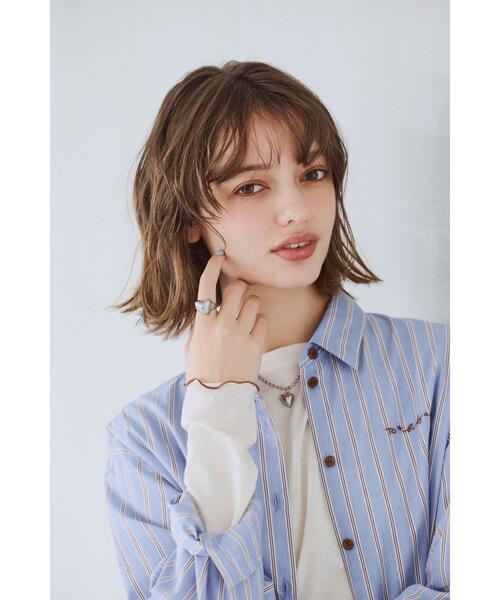 To b. by agnes b.（トゥービーバイアニエスベー）の「ストライプ コットン ロングスリーブ シャツ（シャツ/ブラウス・レディース・ブルー・36/38/40）」の10枚目の写真