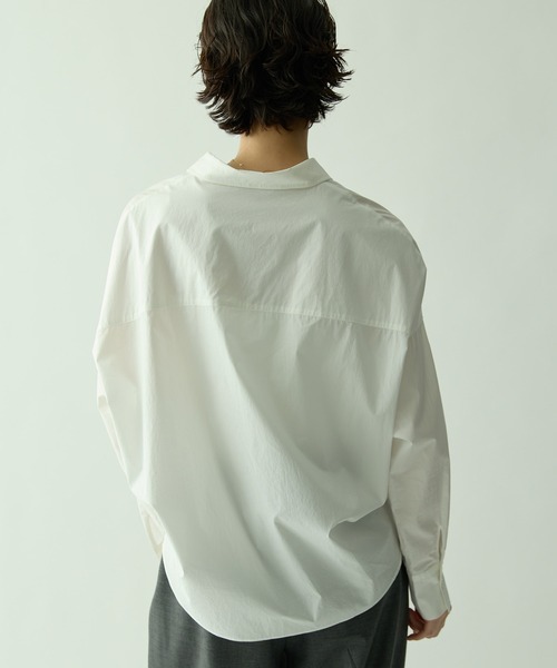 2025美品★ドローイングナンバーズ　スキッパーロングスリーブシャツ　38 白 Drawing Numbers】スキッパーロングスリーブシャツ（シャツ