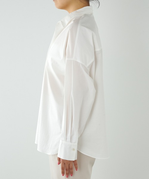 2025美品★ドローイングナンバーズ　スキッパーロングスリーブシャツ　38 白 2025美品☆ドローイングナンバーズ スキッパーロングスリーブ