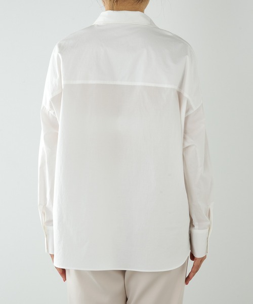 Drawing Numbers(ドローイング ナンバーズ)の「【Drawing Numbers】スキッパーロングスリーブシャツ(シャツ/ブラウス・レディース・ベージュ/ホワイト・38)」の11枚目の写真