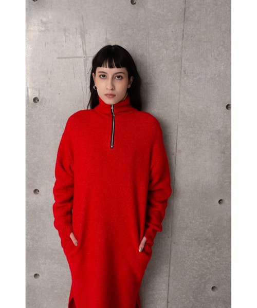 CAROUSE LAMBRA（ケラウズランブラ）の「LS HALF ZIP DRESS（ワンピース・レディース・グレー/ネイビー/レッド・FREE）」の5枚目の写真