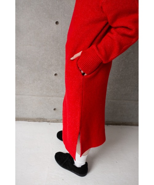 CAROUSE LAMBRA（ケラウズランブラ）の「LS HALF ZIP DRESS（ワンピース・レディース・グレー/ネイビー/レッド・FREE）」の6枚目の写真