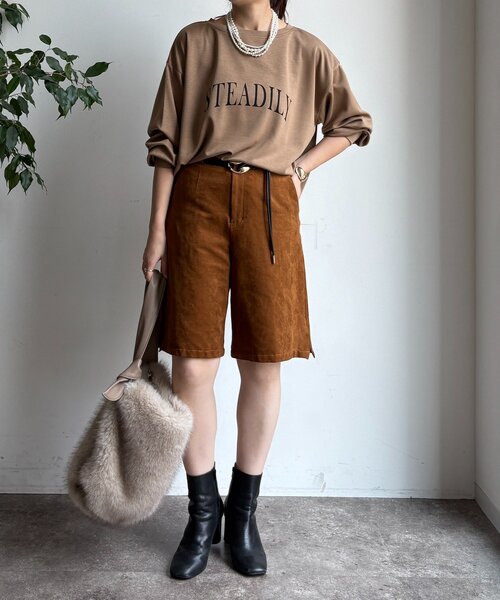 DouDou(ドゥドゥ)の「前後ロゴポンチョプルオーバー(Tシャツ/カットソー・レディース・ブラック/ベージュ/オフホワイト・FREE)」の4枚目の写真