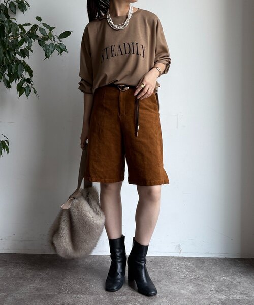 DouDou(ドゥドゥ)の「前後ロゴポンチョプルオーバー(Tシャツ/カットソー・レディース・ブラック/ベージュ/オフホワイト・FREE)」の5枚目の写真