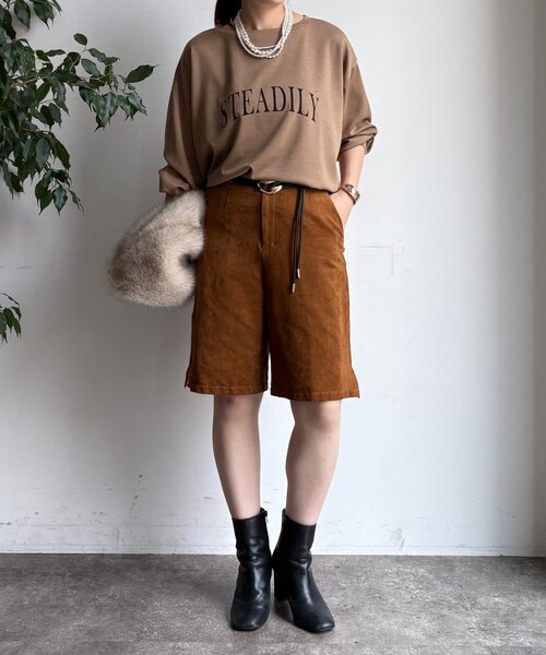DouDou(ドゥドゥ)の「前後ロゴポンチョプルオーバー(Tシャツ/カットソー・レディース・ブラック/ベージュ/オフホワイト・FREE)」の6枚目の写真