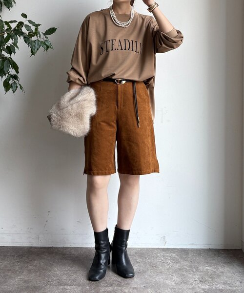 DouDou(ドゥドゥ)の「前後ロゴポンチョプルオーバー(Tシャツ/カットソー・レディース・ブラック/ベージュ/オフホワイト・FREE)」の7枚目の写真