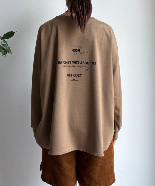 DouDou(ドゥドゥ)の「前後ロゴポンチョプルオーバー(Tシャツ/カットソー・レディース・ブラック/ベージュ/オフホワイト・FREE)」の15枚目の写真